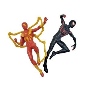 Spin Master Marvel Rubber Spiderman miles Iron Spider Appx 5” Action Figures